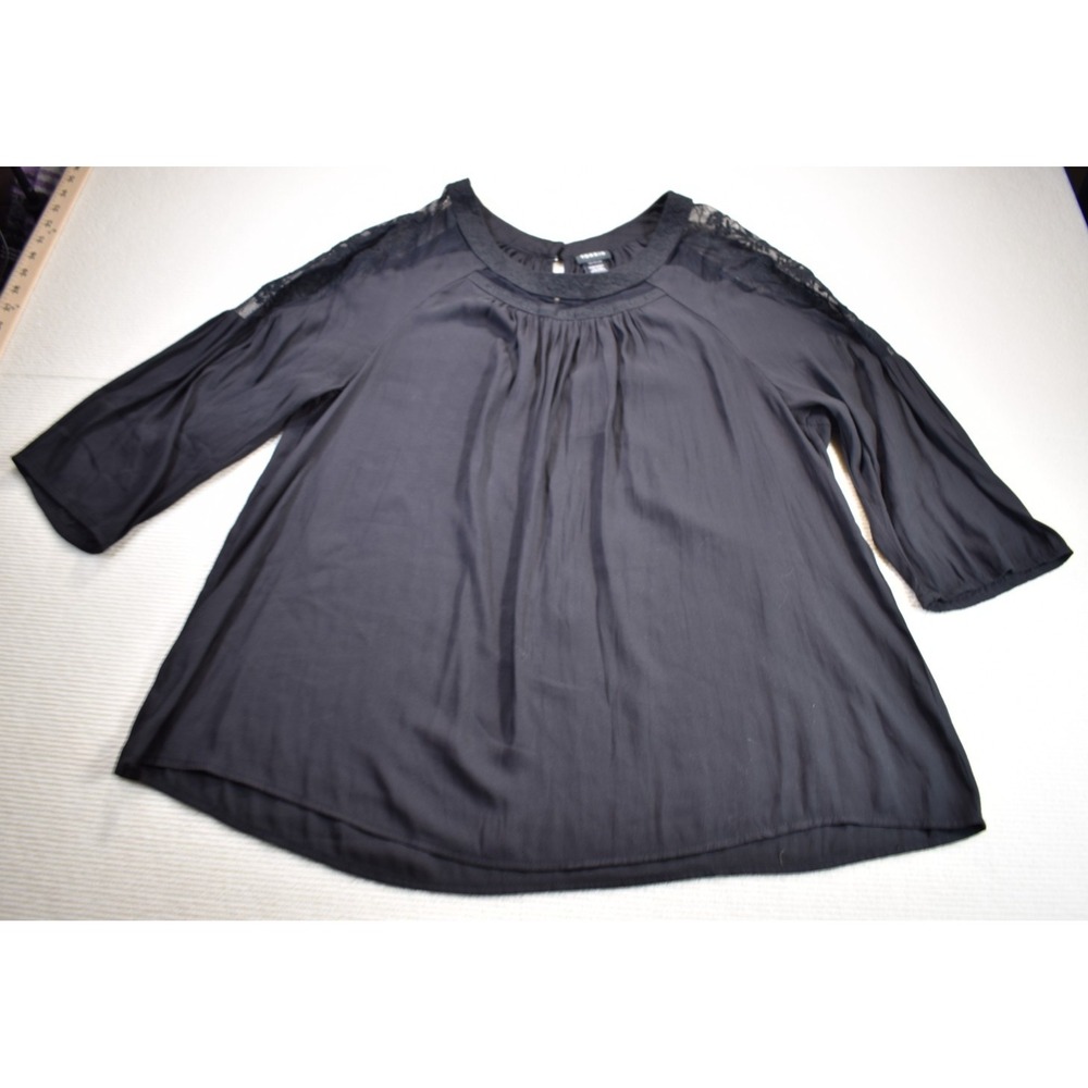 Torrid Top,Womens 1X,Sheer Shoulders,3/4 Sleeve,All Occasion,Lightweight  Blouse